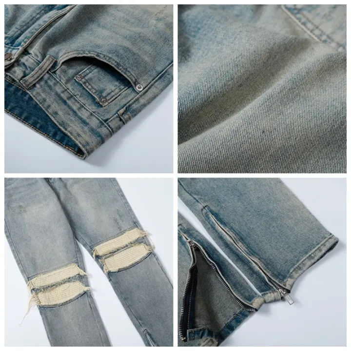 Kanye%20West%20Streetwear%20Distressed%20Knees%20Pleated%20Destroy%20Denim%20Trousers%20Ankle%20Zipper%20Men's%20Ripped%20Jeans%20Bieber%20Skinny%20Jeans%20Pants%20-%20Image%206