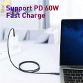 USLION PD 60W USB Cable Type C to Type C for XIAOMI poco f3 Plus mi 12 11 pro PD QC3.0 fast Charging usb c to usb c data Cable.