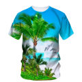 Fashion Sun Beach Boy T-shirt 3D print coconut tree shirt summer leisure oversized hip hop handsome high quality comfortable top.