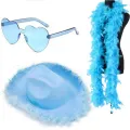 Happy styles Pink feather hat Eye catching Feathered Fancy dress decor Glaeese set Western style Love tour Concert fancy dress for Concerts Parties Festivals Cosplay events Costume parties Women. 