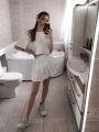 High Waist Solid Pleated Mini Skirt for Women Summer Spring Korean Preppy Style Fashion Cute A-line Skirts Y2K Skort Clothes. 