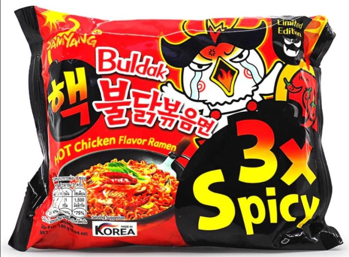 Samyang Korean Buldak Hot Chicken Flavor Ramen 3X Spicy Noodles 140 gm