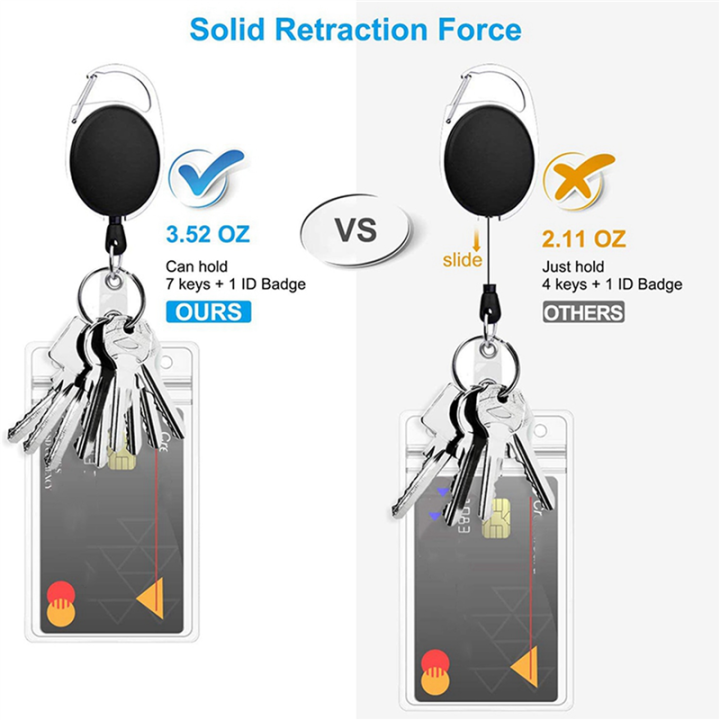 NXFDSIOZ%204%20Pcs%20Badge%20with%20Clips%20Retractable%20Badge%20Reel%20Carabiner%20Reel%20Clip%20Card%20Holders%20for%20ID%20Card%20Key%20Badge%20Holder%20-%20Image%206