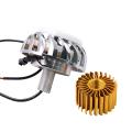 12V Motorcycle Head Light Lamp Projector Lens Light With Led Angel Devil Eyes Headlight 30W 1200Lm 200000H Double Aperture Light(Pink and Blue). 