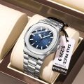 POEDAGAR Luxury Casual Watch Top Brand Fashion Square Dial Stainless Steel Calendar Luminous Waterproof Men Watch Male Clock+Box. 