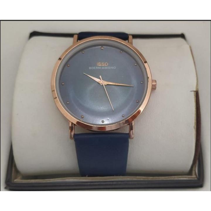 IBSO Leather Analog Watch For Men - Navy Blue