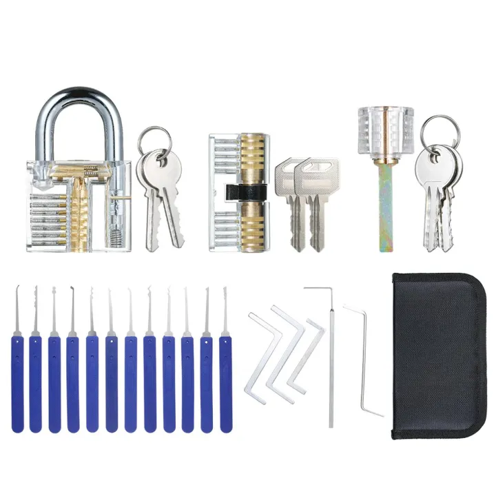 Migeet 17 PCS Lock Picking Set with Storage Bag + 3 PCS Visible ...