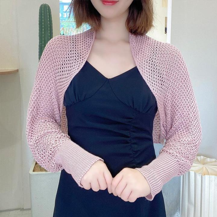 2024%20Mesh%20Ice%20Silk%20Knitted%20Cervical%20Support%20Summer%20Sun%20Protection%20Cardigan%20Outer%20Wear%20Women's%20Short%20Cape%20Air%20Conditioning%20Shirt%20Outer%20-%20Image%208