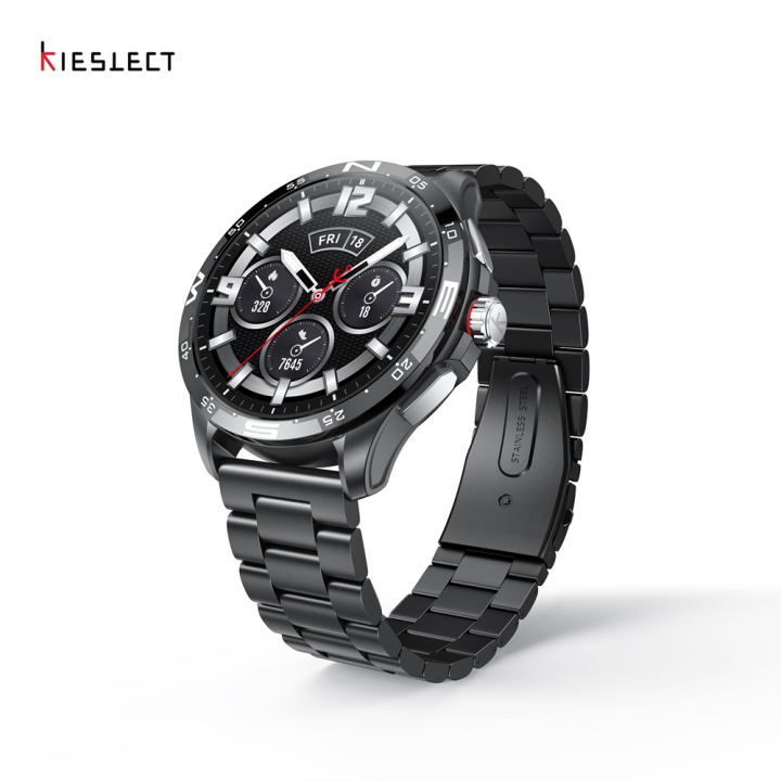 Kieslect Actor Leading Smart Watch - Black – 1.6" LTPO AMOLED Always-on Display, Ceramic Bezel, Bluetooth Calling, 5ATM Waterproof, 150+ Sports Modes, 15-Day Battery