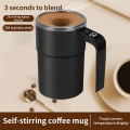 Automatic Stirring Mug with Digital Display Electric Magnetic Self-Mixing Cup with Lid for Coffee and Tea. 