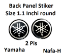 Motorcycle Yamaha Logo Sticker for Back Panel  - silver colol 2 pis. 