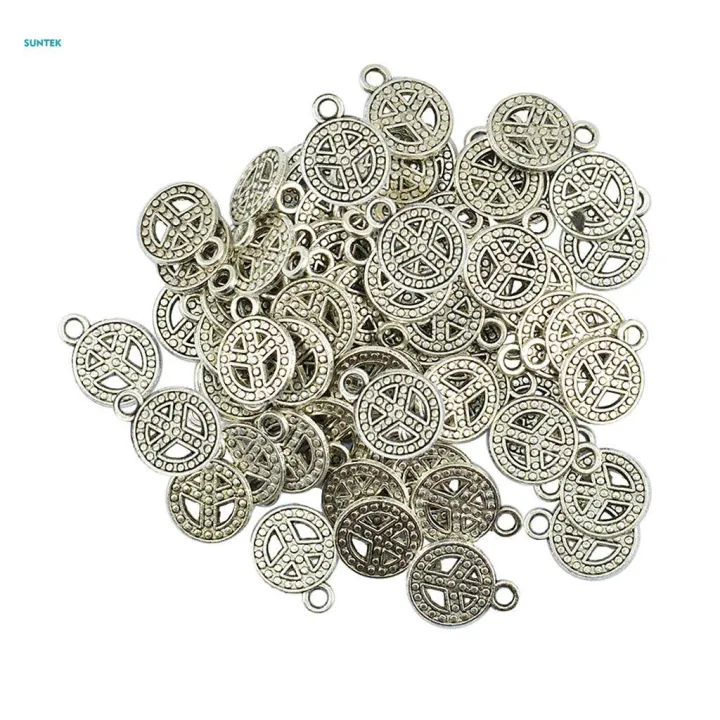 2x50%20Pieces%20Antique%20Peace%20Sign%20Symbol%20Jewelry%20Making%20Charms%20Pendants%20-%20Image%209
