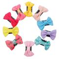 10 PCS Baby Girl's Mixed Colors Ribbon Hair Bow Mini Latch Clips Hair Clips Kids Fashion.