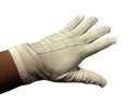 White three ribbed nitrile polyester etiquette gloves, nylon military parade labor protection gloves for both men and women, wear-resistant.