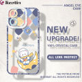 Jizetin for Vivo Y28 4G Back Cover Crystal Transparent INS Style Pattern Soft Full Camera Cover Protection Phone Cases. 
