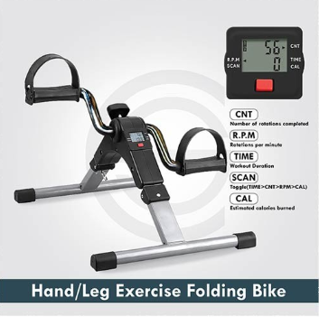 Mini Exercise Cycle/Portable Folding Arm & Leg Pedal Exerciser With Digital Lcd Display Home Indoor Mini Exercise Bike Resistance Adjustable