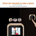 WiFi Doorbell Door Viewer Camera Door Peephole Door Camera Doorbell with Wireless Monitor Live View Available Digital Night Vision Photo Shooting Digital Door Monitoring for Home Security (without battery)-gold. 