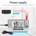 Migeet Projection Vibrating Alarm Clock LED Mirror Digital Clock with 2 Sets of Alarm Clock Snooze Function Bed Shaker USB Output for Heavy Sleepers. 