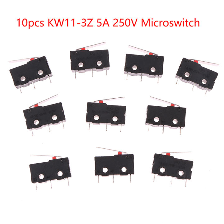 10Pcs Tact Switch KW11-3Z 5A 250V Microswitch 3PIN Limit Switch Buckle Roller Arc lever Snap Action Push Micro switches Demoo