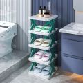 Creative 5-layer Shoe Rack Storage Organizer Simple Plastic Household Multi-function Space-saving Folding Shoe Stacker Shelf Large Size. 
