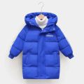 Winter hooded warm cotton coat lengthened boys girls 2-9 years old jacket thickened 2023 new Korean fashion children's clothing. 
