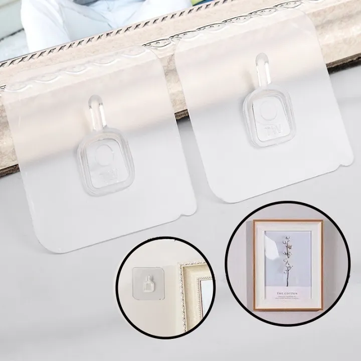 Transparent%20Seamless%20Strong%20Self%20Adhesive%20Sticker%20Hook%20Holder%20Photo%20Frame%20Painting%20Picture%20Poster%20Clock%20No%20Drill%20Wall%20Hanger%20Hooks%20Home%20Storage%20Tool%20-%20Image%205
