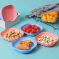 10 piece durable and versatile wheat straw tableware set - reusable, snack, fruit, dessert, bone spitting plate. 