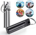 Capsule Box Keychain, Travel Case Ring Portable Aluminium Alloy Mini Tablet Organizer Case Container.