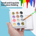 Compact Size Watercolor Palette Refillable Illustrated Cover Lightweight Mini Palette 12 Grid Paint Set for Children'S Art.