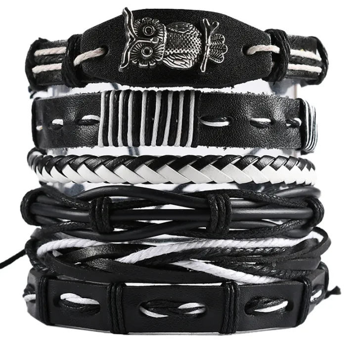 Vintage%20Leather%20Bracelet%20For%20Men%20Woven%20Set%20Ornament%20Bracelet%20Punk%20Style%20Men's%20Combo%20DIY%20Multi-layer%20Charm%20Bracelet%20Jewelry%20-%20Image%204
