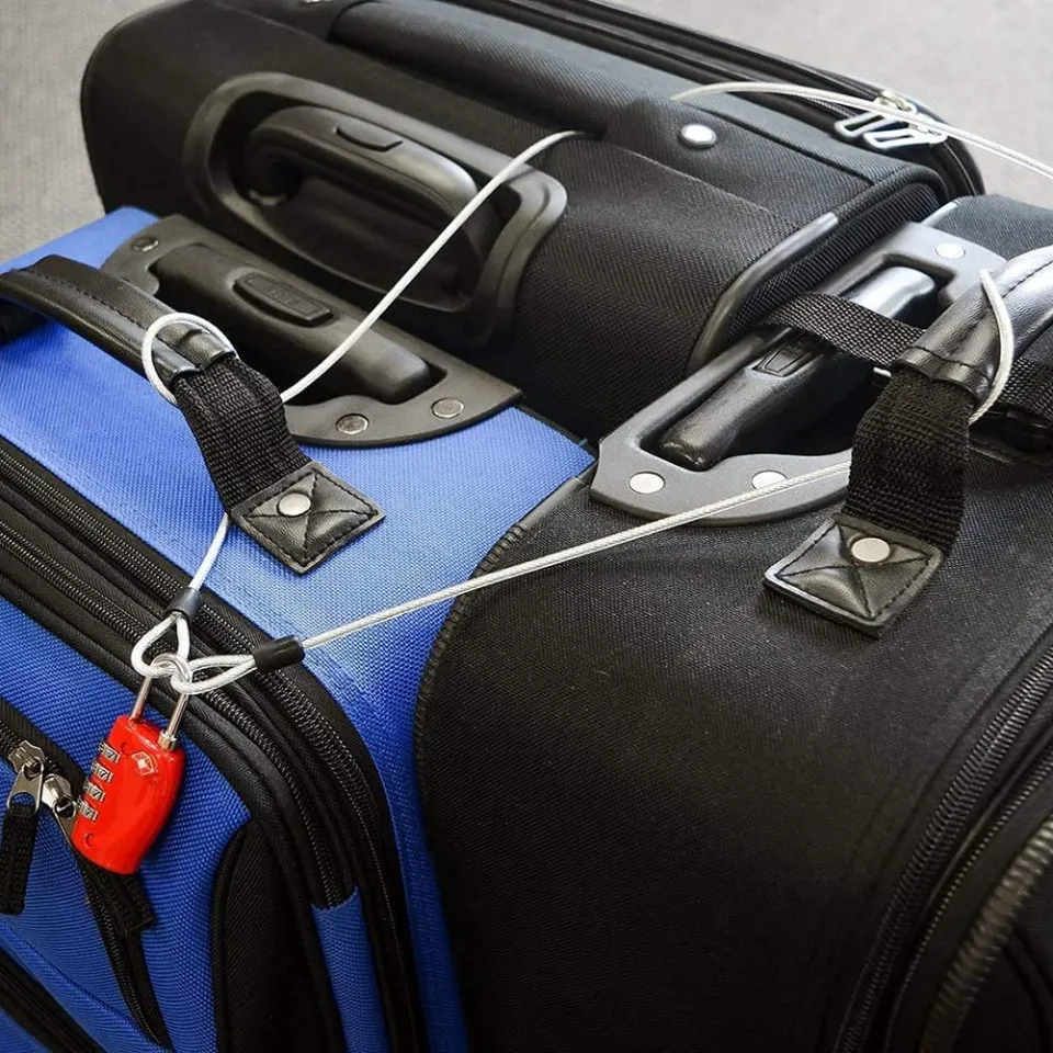 100CM 3.3Ft Long Travel Security Cable Lock Braided Steel Coated Safety Cable Luggage Lock Safety Cable Wire Rope Daraz .bd