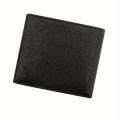 1pc Men's Shielded RFID Wallet, Top Layer Cowhide Credit Card Holder, With Auspicious Deer Head Metal Label Wallet, Large Capacity Bag.