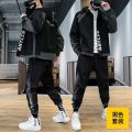 Youth Student Spring and Autumn Men's Jacket Sweater Suit Handsome Junior and Middle School Students Casual Sports Suit Fashion Clothing.