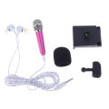 3.5mm Stereo Studio Mic KTV Karaoke Mini Microphone With Earphones/Stand Mount Hudduo.