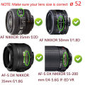 52mm Lens Cap for Nikon Canon Sony DSLR Camera Compatible Nikon D3000 D3100 D3200 D3300 D5000 D5100 D5200 D5300 D5500.