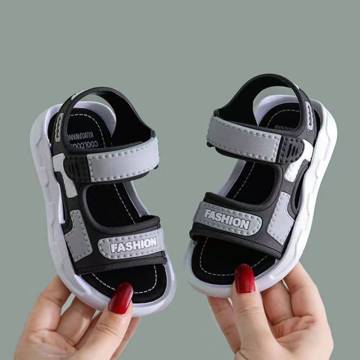 Children's and girls' sandals 2023 new Korean version of soft-soled non-slip middle-sized and boys' baby beach sandals