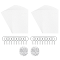 260Piece Shrinky Art Film Paper with Keychains Accessory Heat Shrink Plastic Sheet Kit Silver&White for DIY Handmade Craft. 