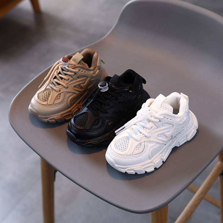 White Chunky Sneakers Children Platform Sport Shoes Girls 2022 Height Increase Shoes Boys Black Khaki Wedge Heels Sneaker F06174