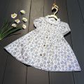 1-4 Years Baby Girl White Printed Cotton Dress Featuring Characters Dress Your Little Princess in Colorful Cotton Delight. 