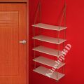 5 Layer Wall Mounted Rope Hanging Shoe Rack With 2 Pcs Hook.10 Pair Shoe Organizer Rack For Indoor And Outdoor. 