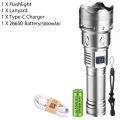 100000000 lumens flashlight torch lantern 500W high power USB charging telescopic zoom home outdoor camping portable lighting.