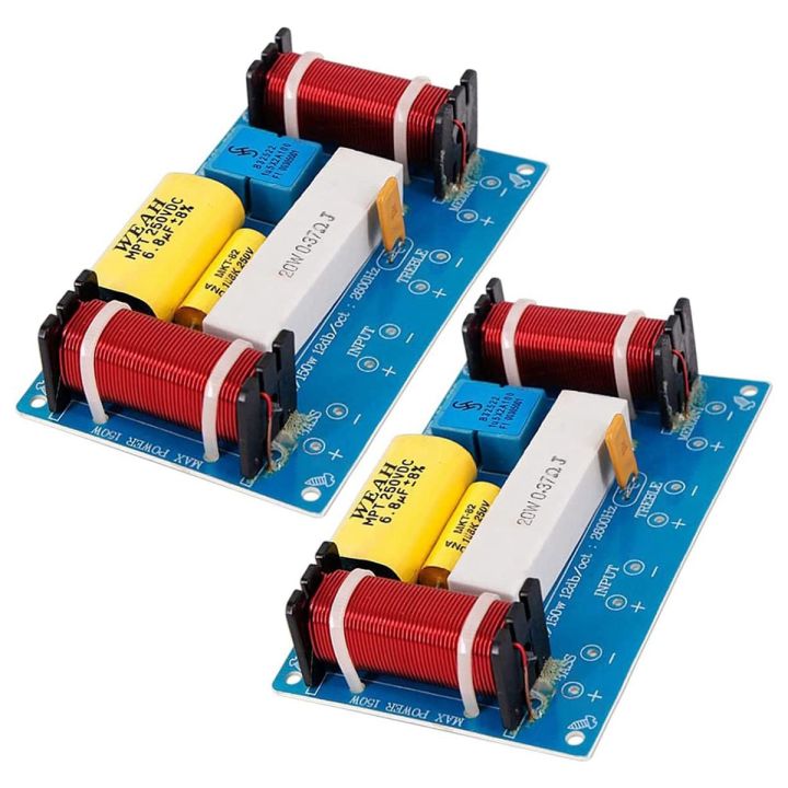 2Pcs 120W Speaker Crossover 3 Way Audio Frequency Divider Loudspeaker WEAH-338 3 Unit Crossover Filters for Speakers Audio Frequency Divider