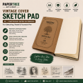PaperTree Vintage Cover Sketch Pad A5 Cartridge Paper Notebook for Sketching Pastel & Fountain Pen. 
