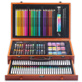 KALOUR  Drawing Stationery 142 Pieces Wooden Box Children's Painting Set Oil Pastel Crayons Pencil Set Art Supplies. 