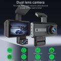 NEW- Front and Inner Dual Camera HD Infrared Night Vision Car Dash Cam Driving Recorder. 