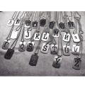 Letter Tag Necklaces Stainless Steel Chain Vintage Black Men Necklaces Pendant Necklaces for Women Female Male Jewelry. 