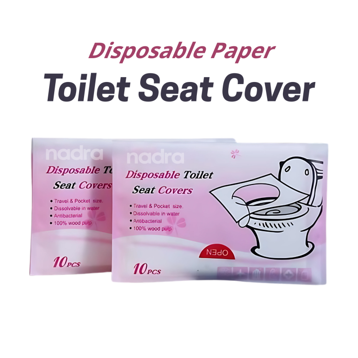 Disposable Paper Toilet Seat Covers | Biodegradable, Waterproof, Flushable Paper Toilet Seat Covers for Travel, Camping, Public Toilet, Restrooms, Washroom