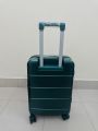 Elegant Forest Green Hard-Shell Spinner Suitcase - Lightweight ABS Carry-On Luggage with Ribbed Finish and Telescopic Handle. 