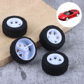 4Pcs Rubber Tire Car Wheels Tire Skin Wheels 30MM DIY Racing Toys Car Model Modified Parts(Aperture 2mm).