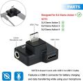 JJC USB-C 3.5mm Mic Adapter Only for DJI Osmo Action 1 Audio Adapter Vlogging Action Camera Accessories 3.5mm Audio Mic.